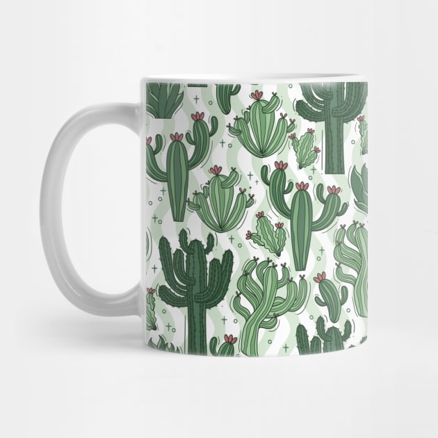 Saguaro Cactus - Desert Cactus Plants - Green Cactus Pattern by edwardechoblue